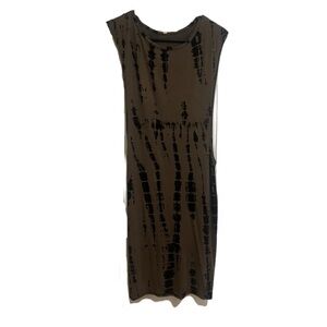 Pinklicious Women’s Green and Black Sleeveless Dress w/ Oversized Armholes Sz. M